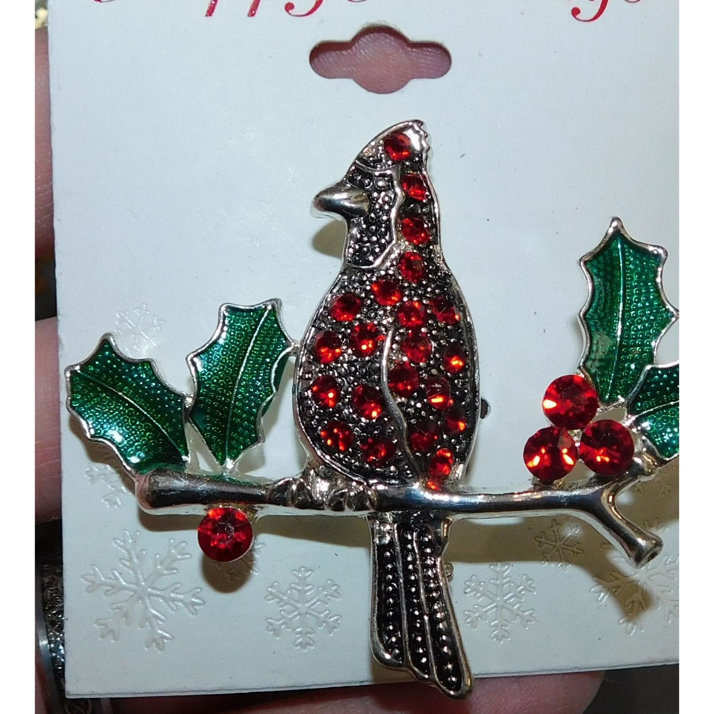 Table & Tower Red Cardinal Holiday Brooch