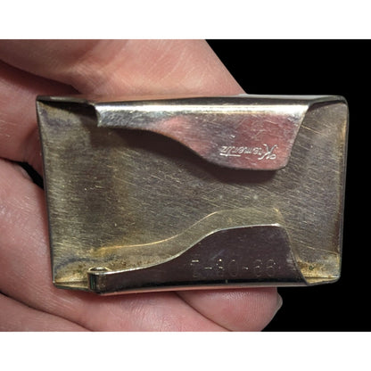 Vintage 60s Krementz Engraved HTH Monogram Belt Buckle (Missing Piece)