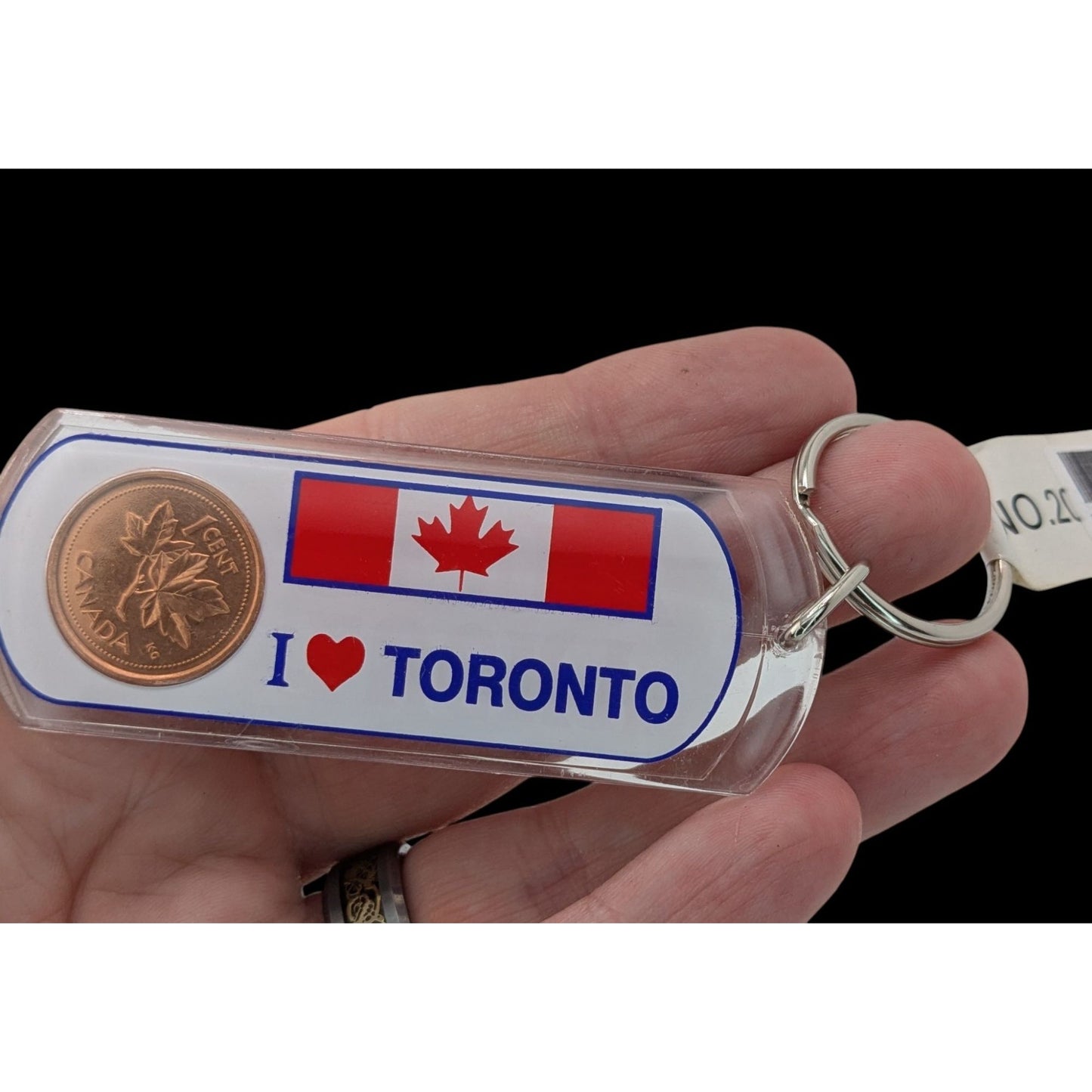 Retro Canada Lucky Penny Toronto Souvenir Keychain Canadian Coin Maple Leaf