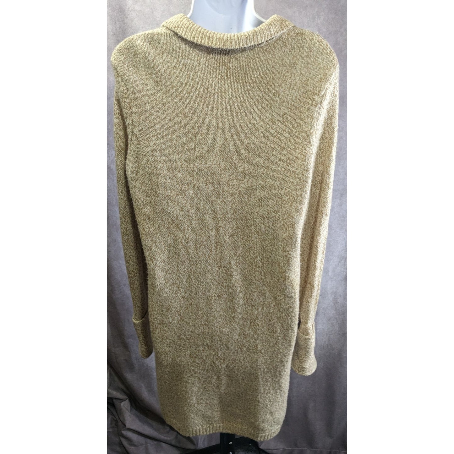 Preppy Calvin Klein Longline Womens Beige Button-Down Cardigan Sweater