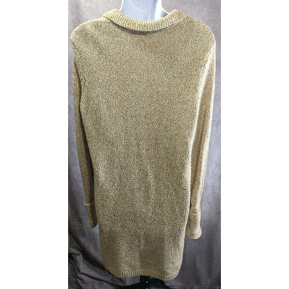 Preppy Calvin Klein Longline Womens Beige Button-Down Cardigan Sweater