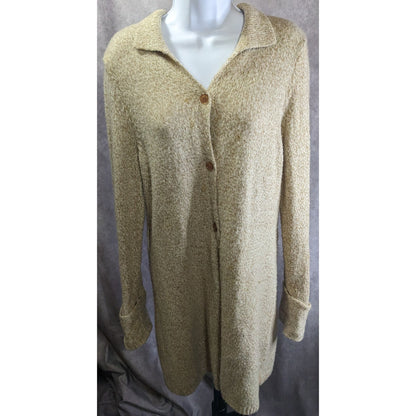 Preppy Calvin Klein Longline Womens Beige Button-Down Cardigan Sweater