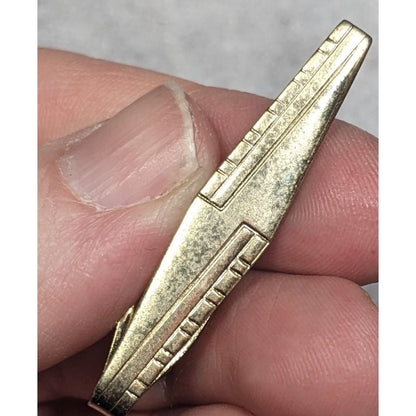Vintage Etched Gold Tone Collectible Tie Clasp