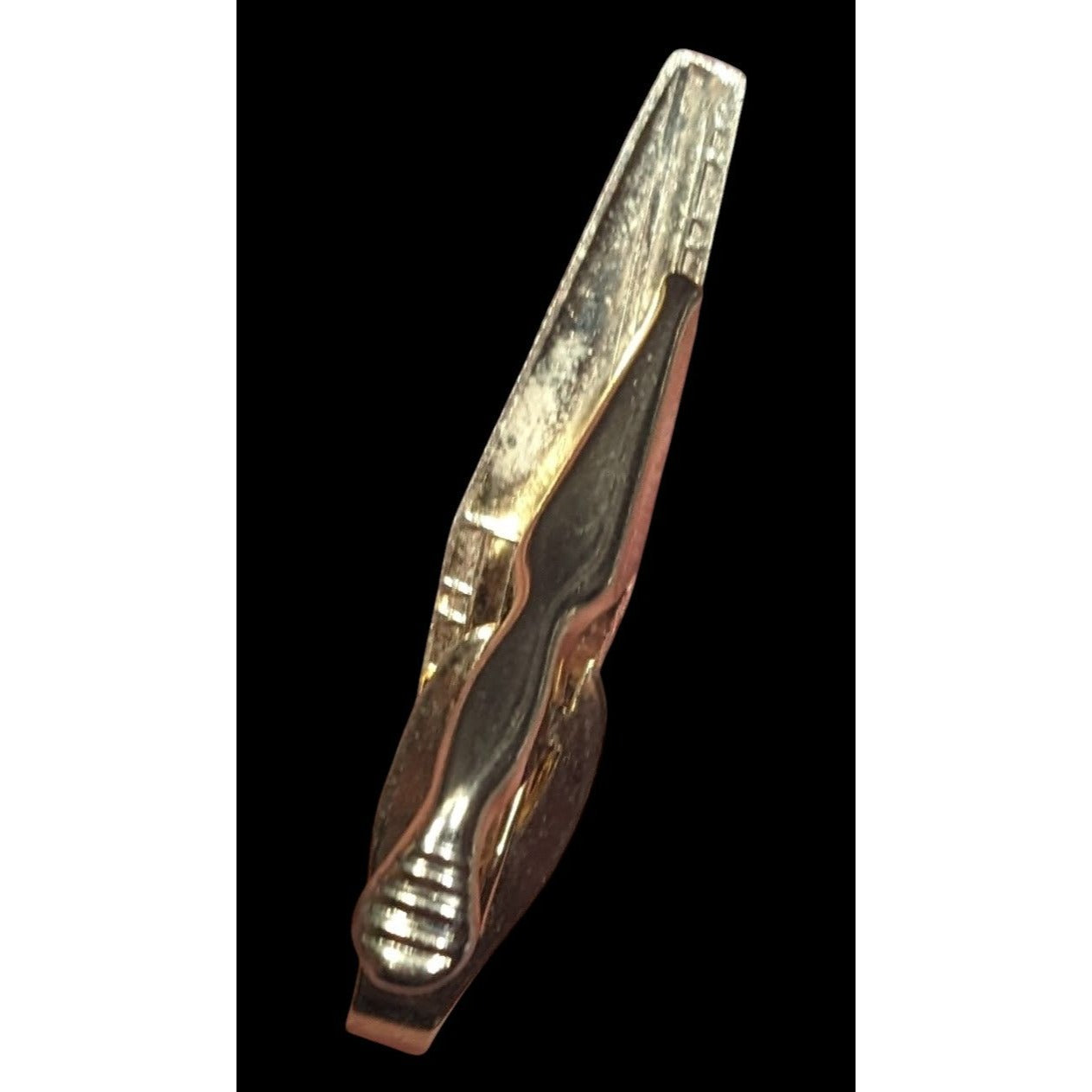 Vintage Etched Gold Tone Collectible Tie Clasp