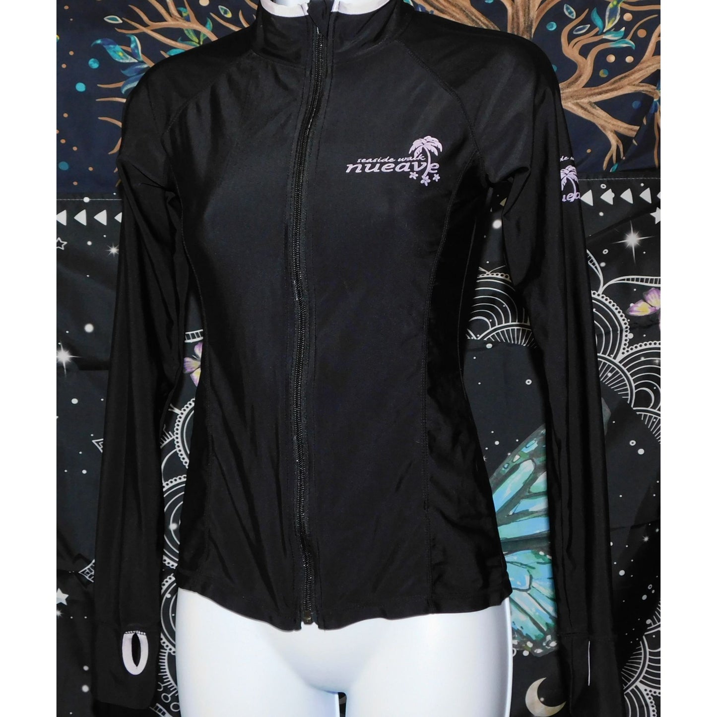 Seaside Walk Nueave Black And Pink Running Jacket