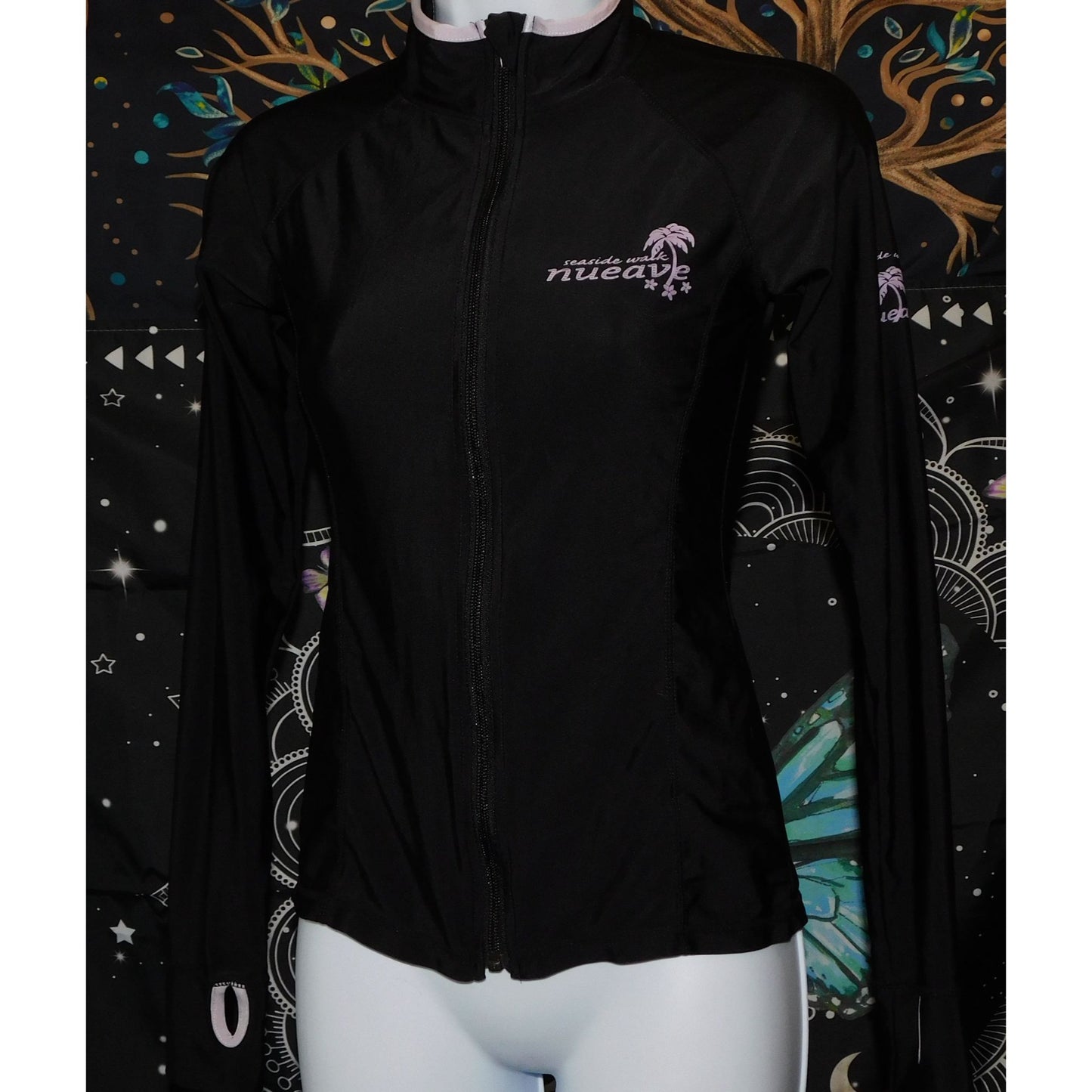 Seaside Walk Nueave Black And Pink Running Jacket