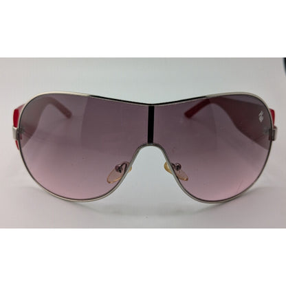 Rocawear Shield-Style Sunglasses Gradient Lens Red Temples Silver Frame 73mm Lens Width Lightly Worn