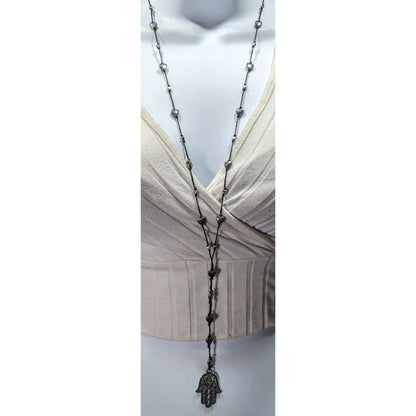 Bohemian Heart Beaded Hamsa Pendant Necklace