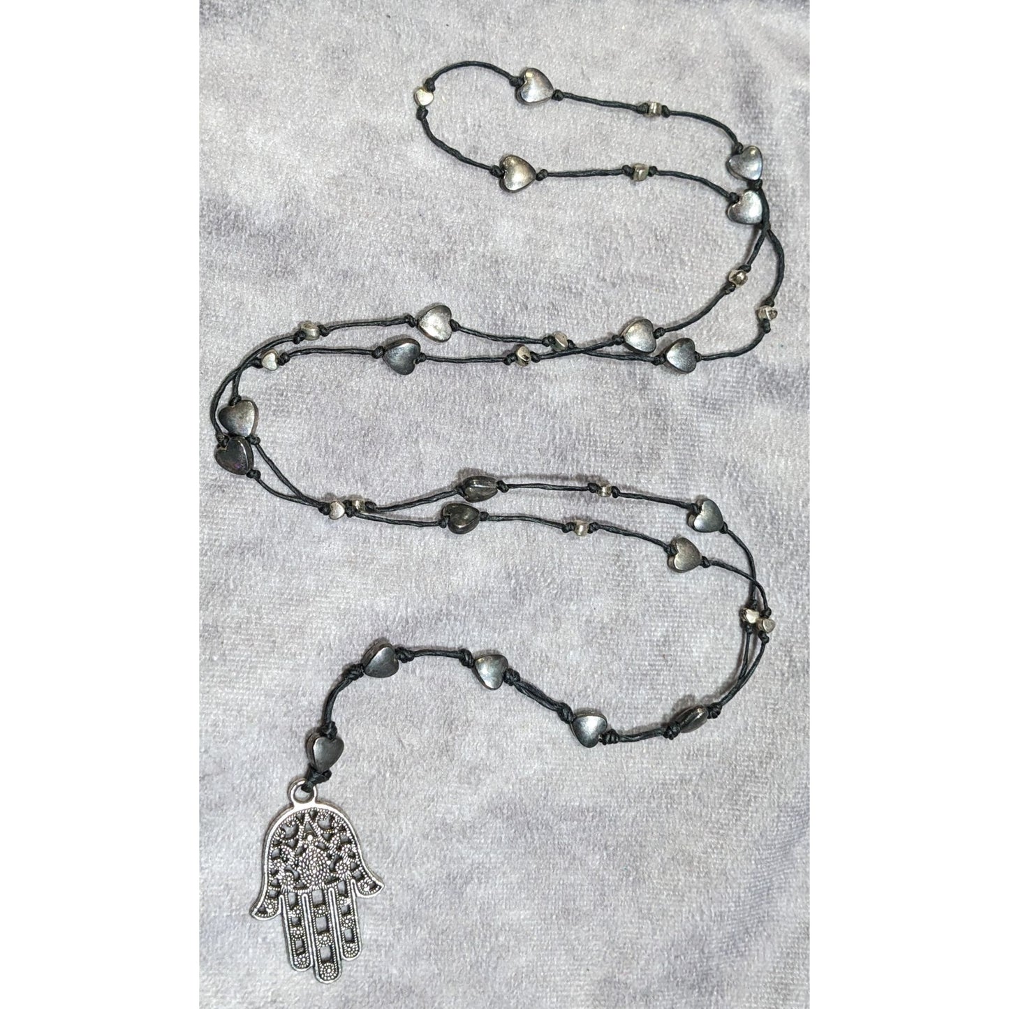 Bohemian Heart Beaded Hamsa Pendant Necklace