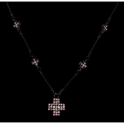 Minimalist Pastel Goth Rhinestone Cross Necklace