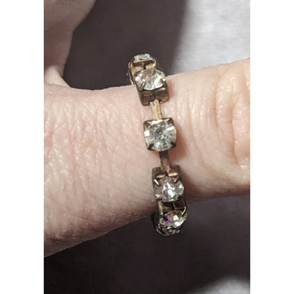 Chunky Oversized Rhinestone Link Fashion Ring Size 12 1/2