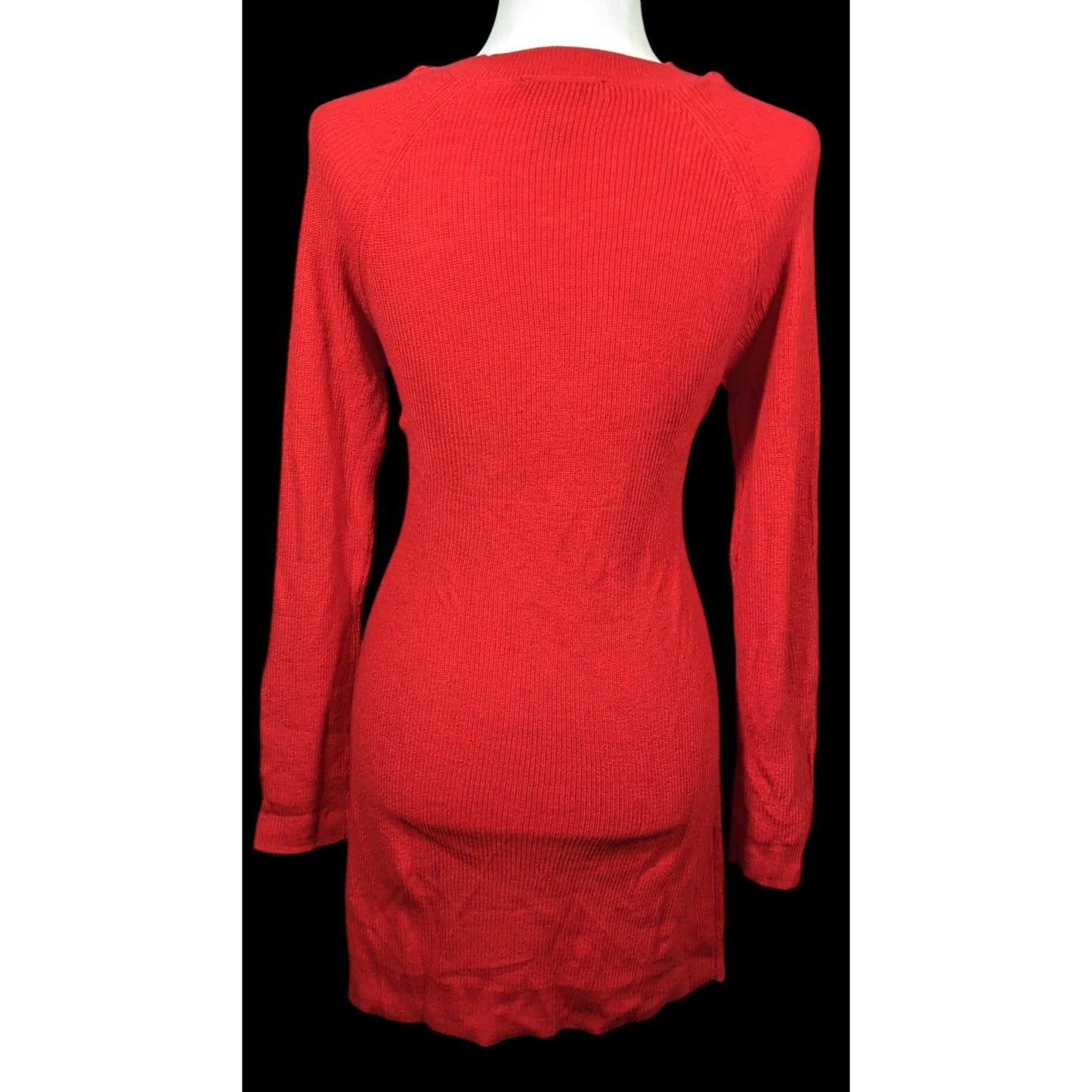 INC International Concepts Red With Gold Buttons Sweater Dress