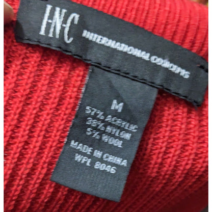 INC International Concepts Red With Gold Buttons Sweater Dress