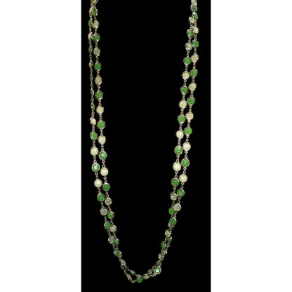 Vintage Talbots Layered Necklace Glass Acrylic Gems Green Yellow Retro
