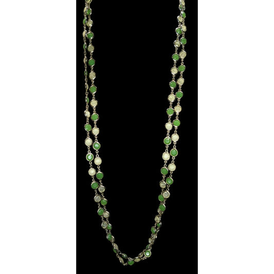 Vintage Talbots Layered Necklace Glass Acrylic Gems Green Yellow Retro