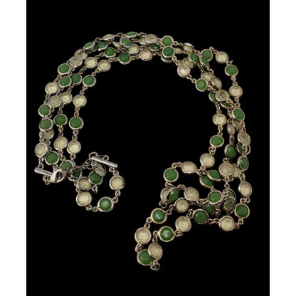Vintage Talbots Layered Necklace Glass Acrylic Gems Green Yellow Retro