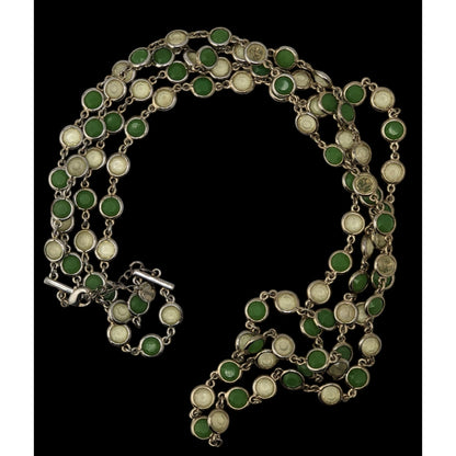 Vintage Talbots Layered Necklace Glass Acrylic Gems Green Yellow Retro
