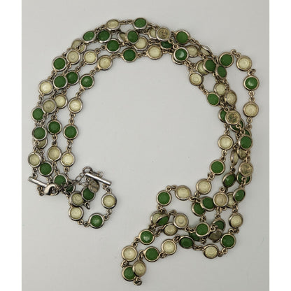 Vintage Talbots Layered Necklace Glass Acrylic Gems Green Yellow Retro