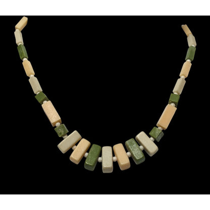 Vintage 1920s Celluloid/Bakelite Green Beaded Necklace