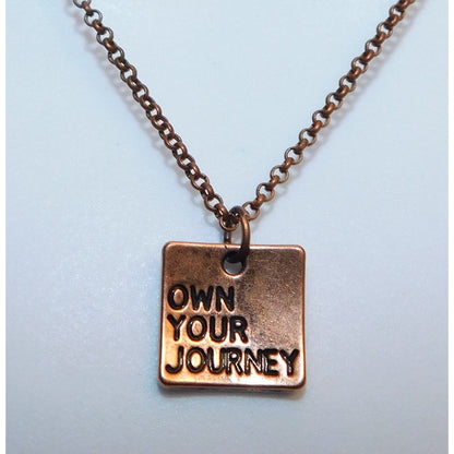 Simple Motivational "Own Your Journey" Copper Tone Necklace