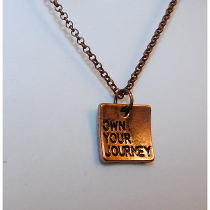 Simple Motivational "Own Your Journey" Copper Tone Necklace