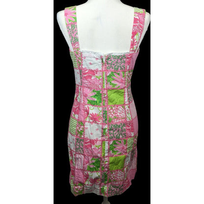 Lily Pulitzer Pink And Green Floral Checker Summer Dress