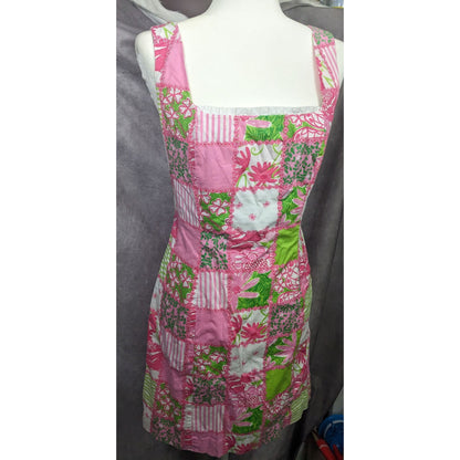 Lily Pulitzer Pink And Green Floral Checker Summer Dress