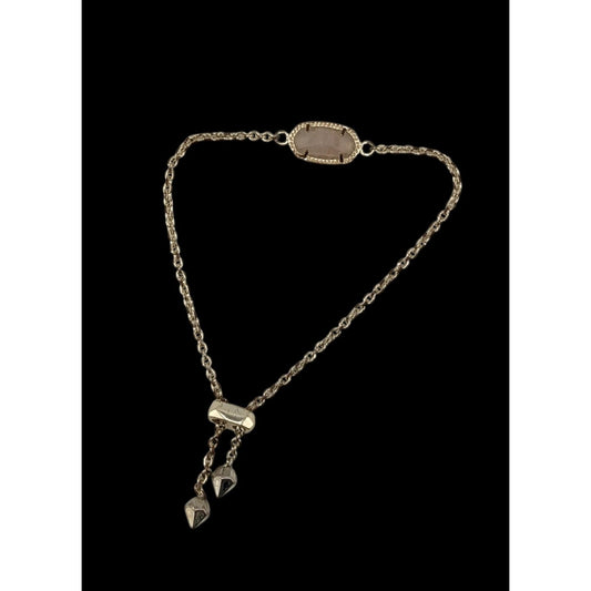 Kendra Scott Elaina Rose Quartz 14K Gold-Plated Adjustable Bracelet 8 Inches