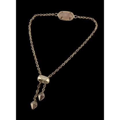 Kendra Scott Elaina Rose Quartz 14K Gold-Plated Adjustable Bracelet 8 Inches