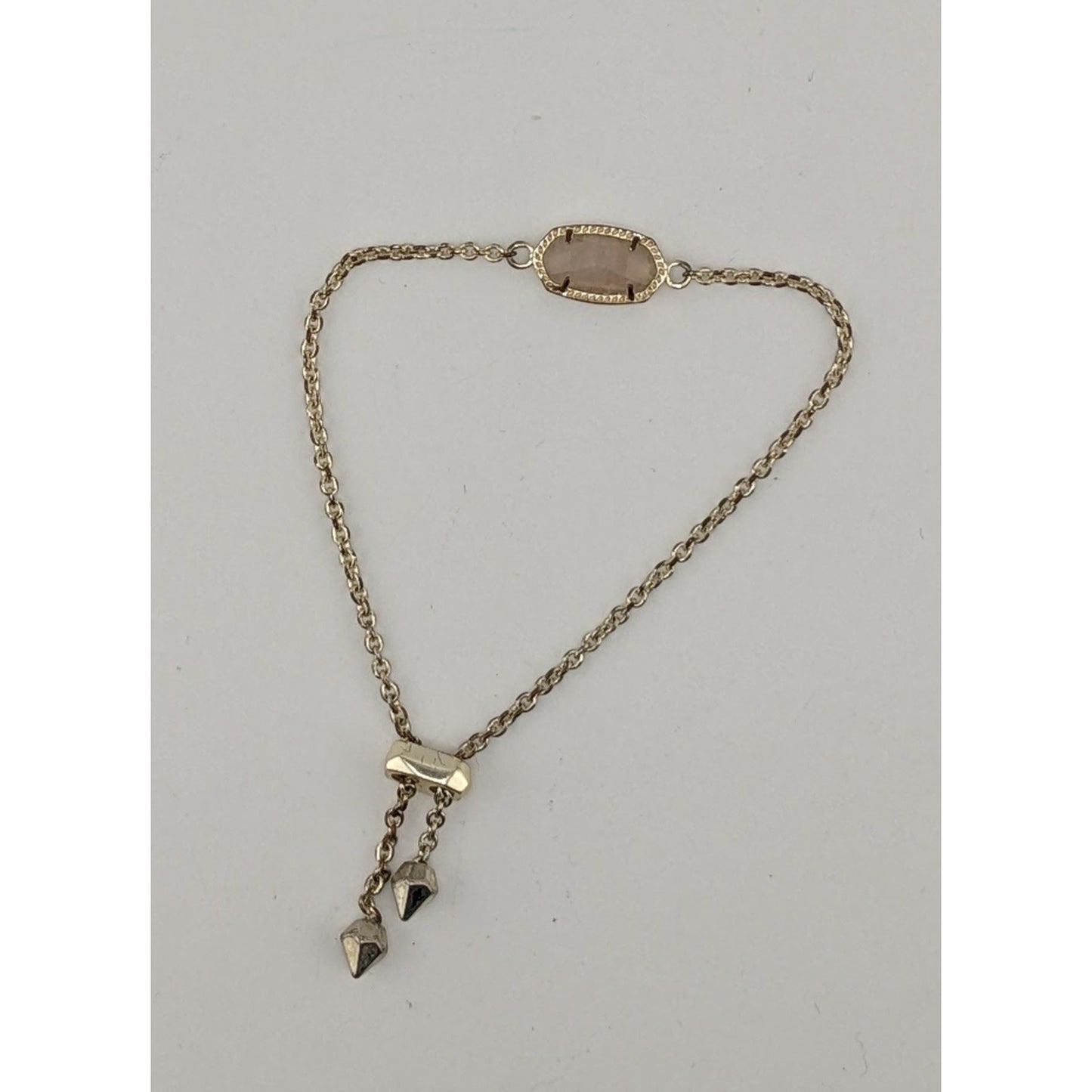 Kendra Scott Elaina Rose Quartz 14K Gold-Plated Adjustable Bracelet 8 Inches