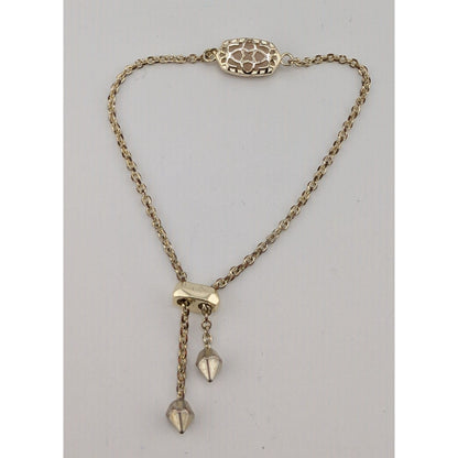 Kendra Scott Elaina Rose Quartz 14K Gold-Plated Adjustable Bracelet 8 Inches