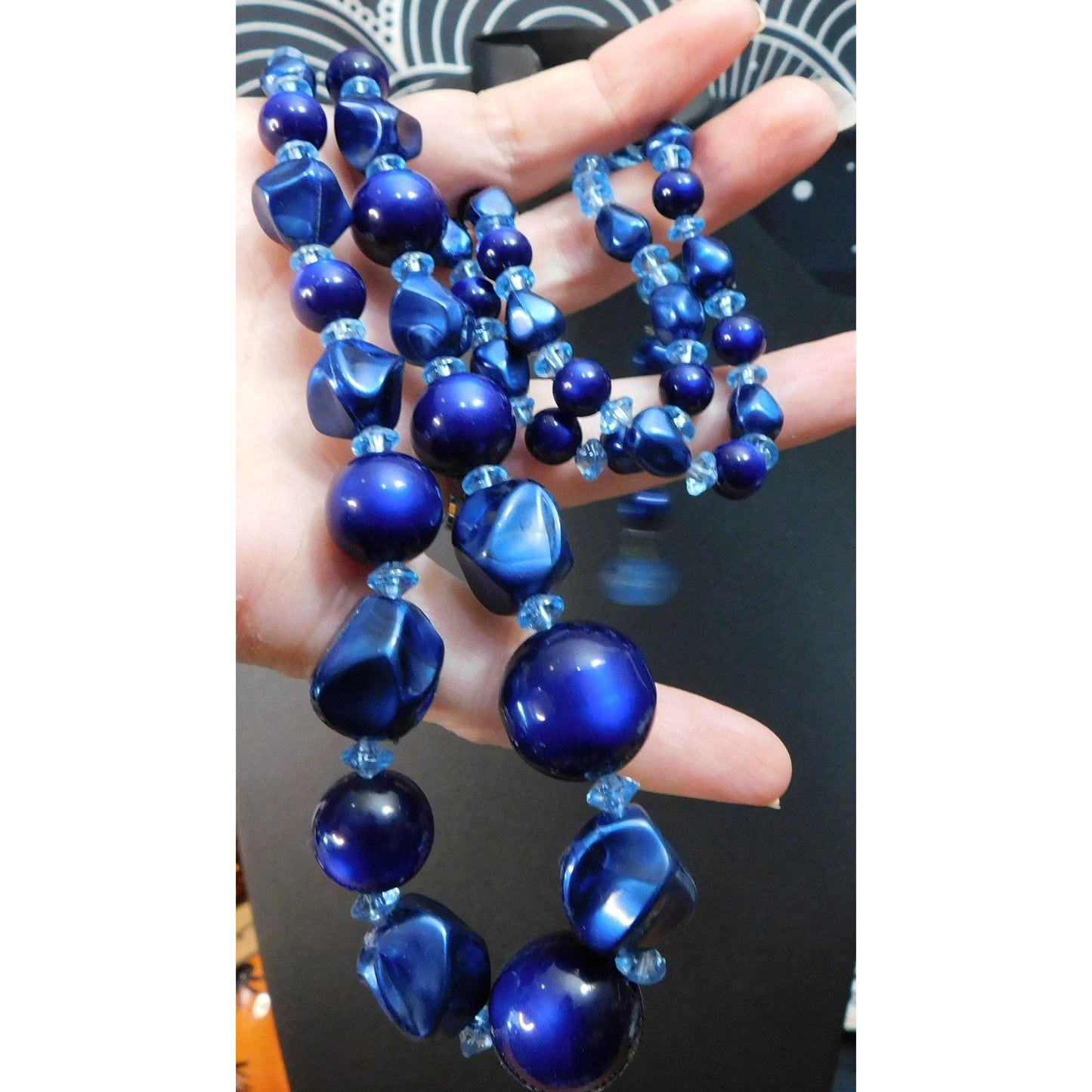 Mystical Mermaidcore Blue Beaded Necklace