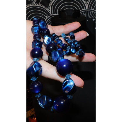 Mystical Mermaidcore Blue Beaded Necklace