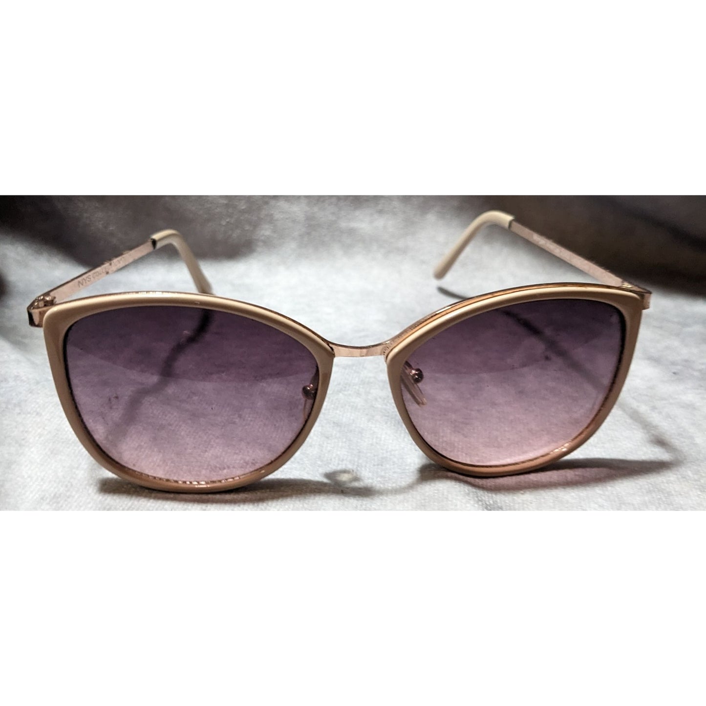 NYS Collection Morgan Avenue Beige And Rose Gold Sunglasses