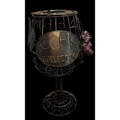 Rustic Farmhouse Wine Lover Metal Cork Collector Decorative Wine Glass Cork Holder
