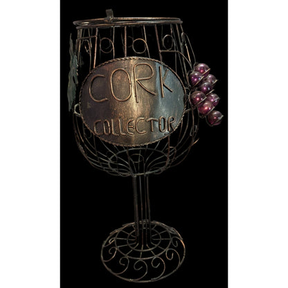 Rustic Farmhouse Wine Lover Metal Cork Collector Decorative Wine Glass Cork Holder