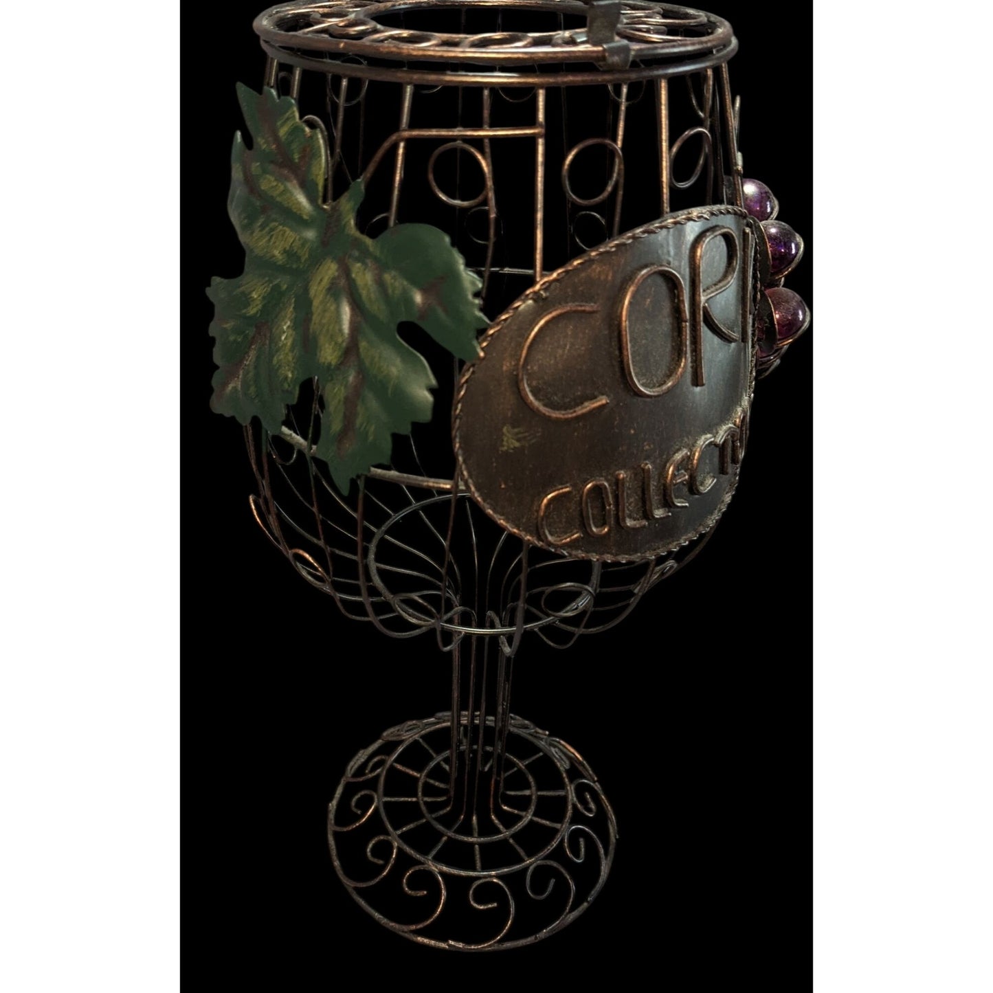 Rustic Farmhouse Wine Lover Metal Cork Collector Decorative Wine Glass Cork Holder