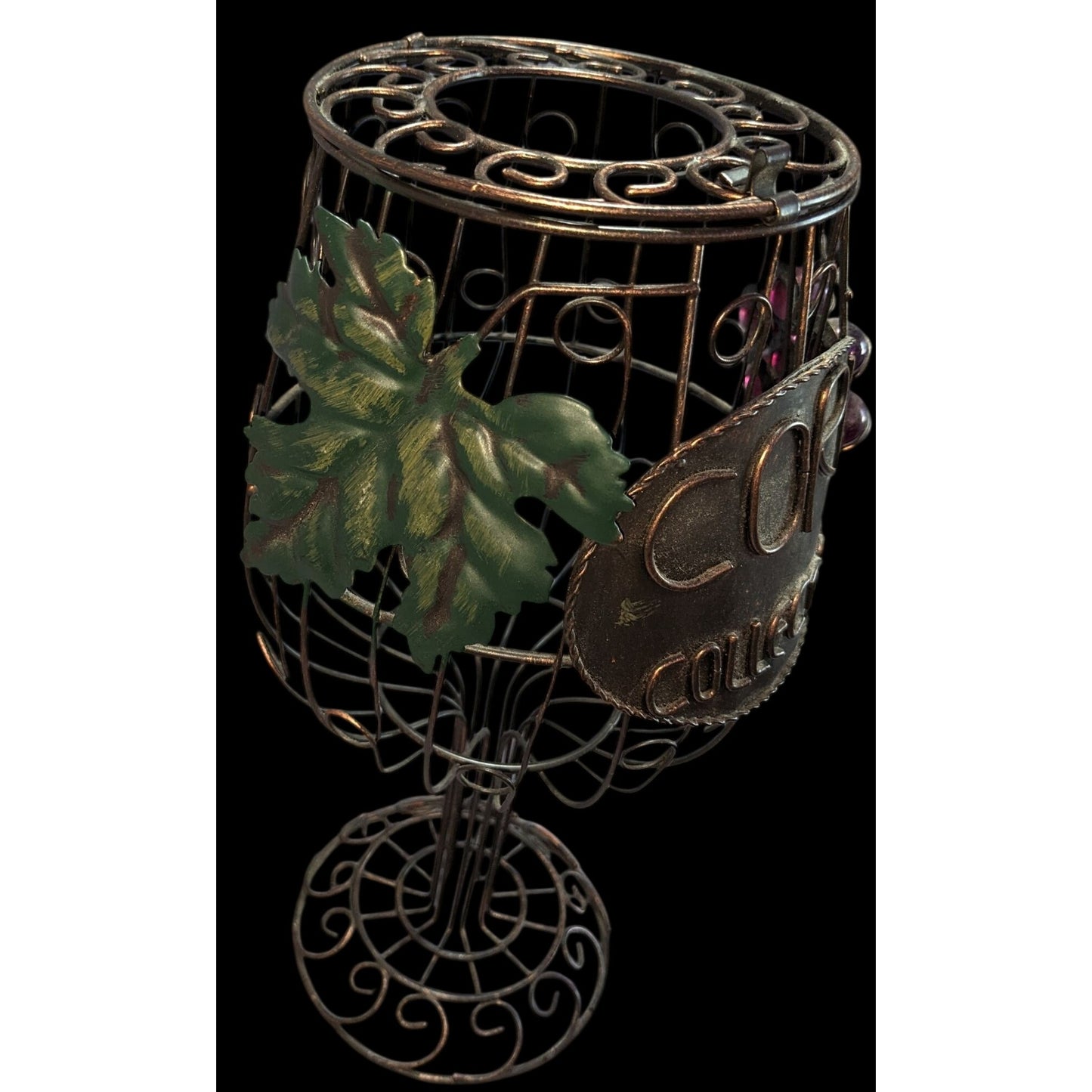 Rustic Farmhouse Wine Lover Metal Cork Collector Decorative Wine Glass Cork Holder