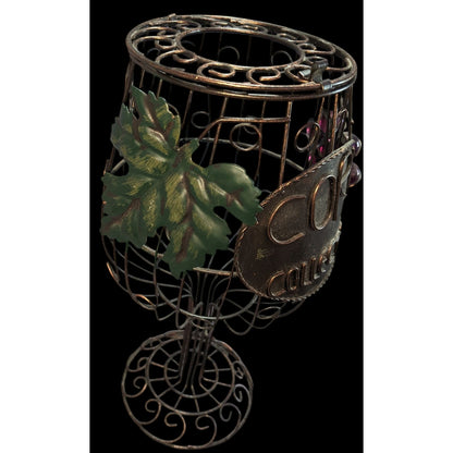 Rustic Farmhouse Wine Lover Metal Cork Collector Decorative Wine Glass Cork Holder