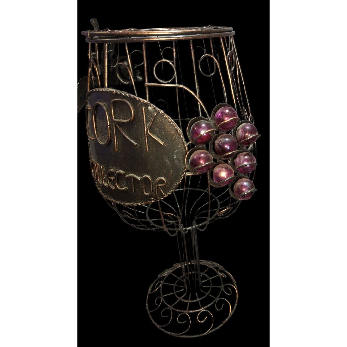 Rustic Farmhouse Wine Lover Metal Cork Collector Decorative Wine Glass Cork Holder