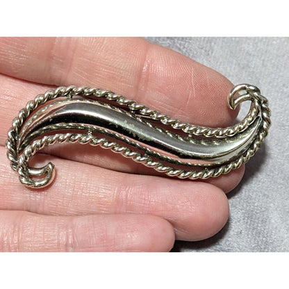 Vintage Silver Tone Art Nouveau Whimsical Swirl Brooch