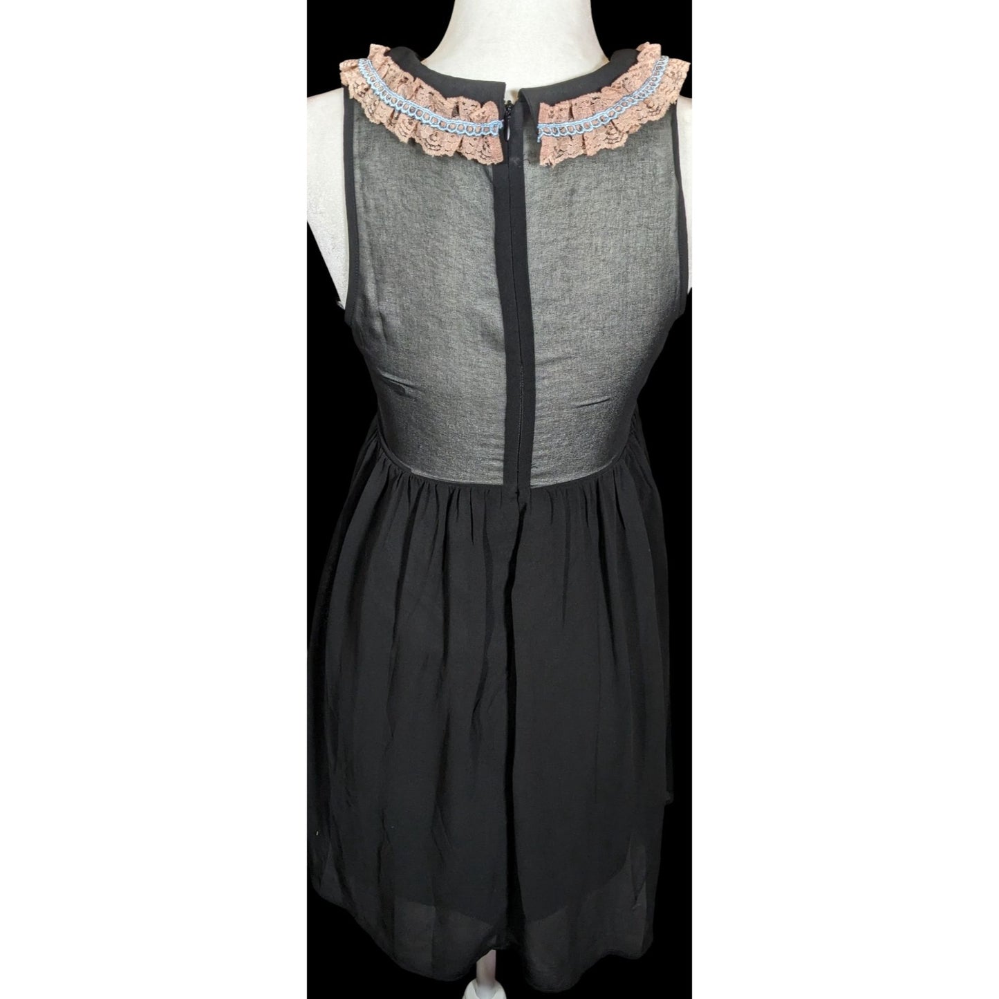 Re:Named Coquette Retro Ruffle Bodice Sheer Back Dress