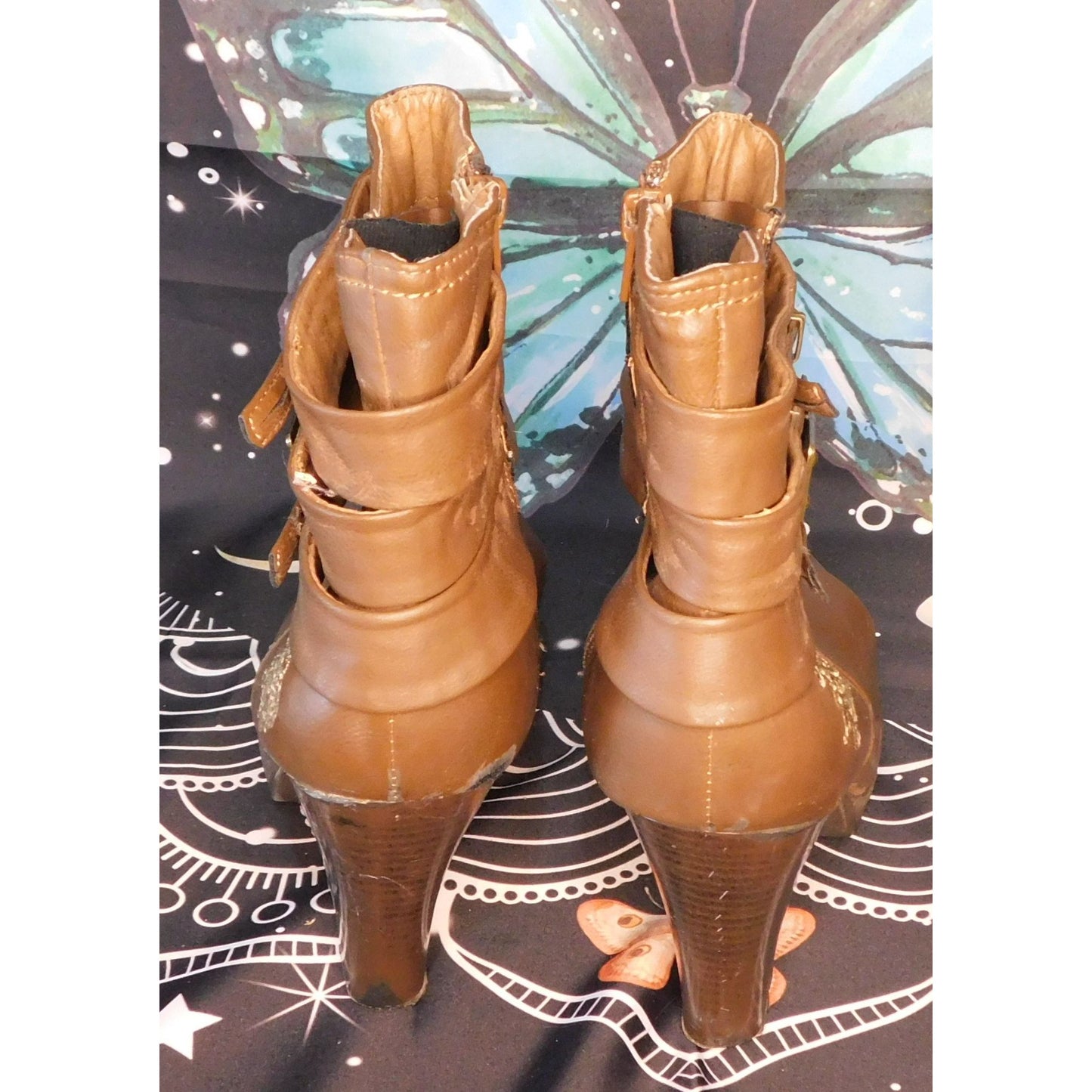 US Polo Assn Brown Heeled Ankle Boots Size Womens 10M