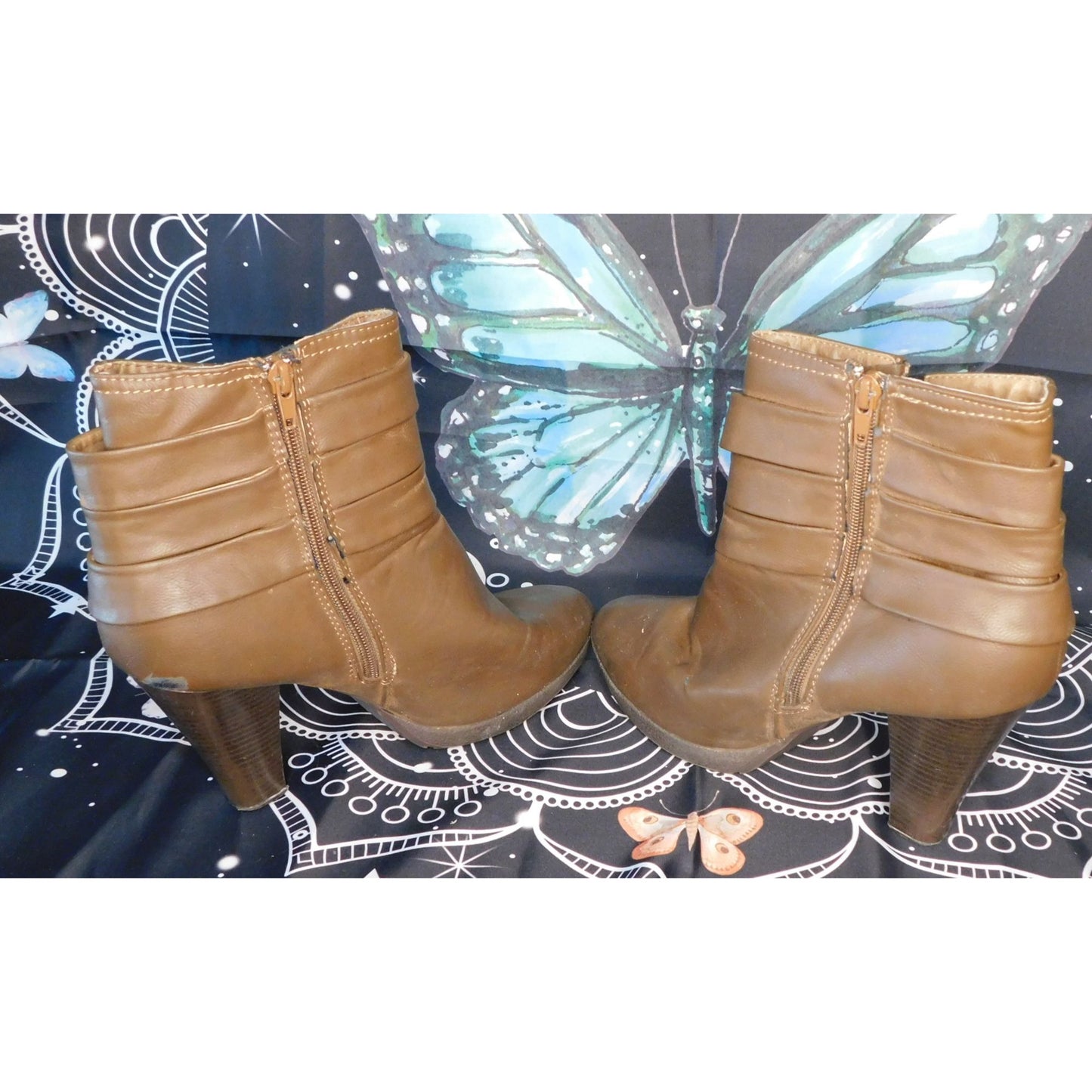 US Polo Assn Brown Heeled Ankle Boots Size Womens 10M