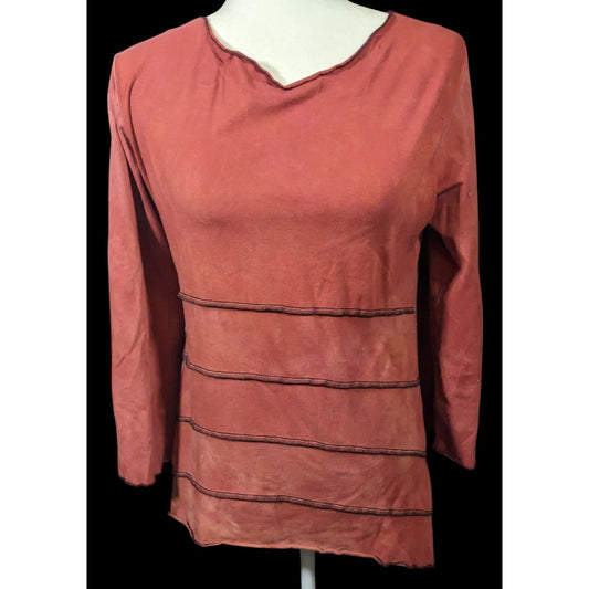 Jude Stuecker Bohemian Medieval Asymmetrical Terra Cotta Top Size Small