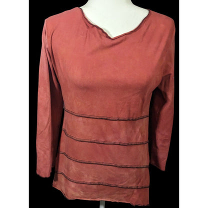 Jude Stuecker Bohemian Medieval Asymmetrical Terra Cotta Top Size Small