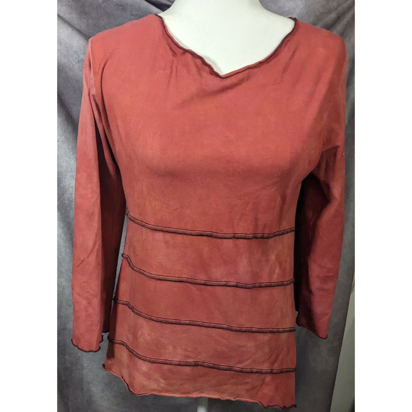 Jude Stuecker Bohemian Medieval Asymmetrical Terra Cotta Top Size Small