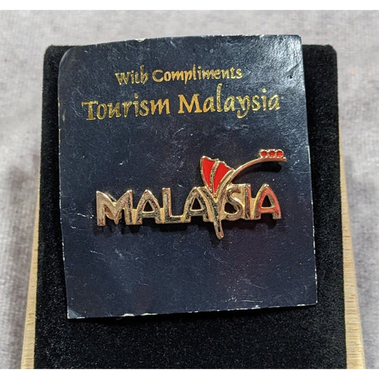 Vintage Tourism Malaysia Gold Tone Lapel Pin