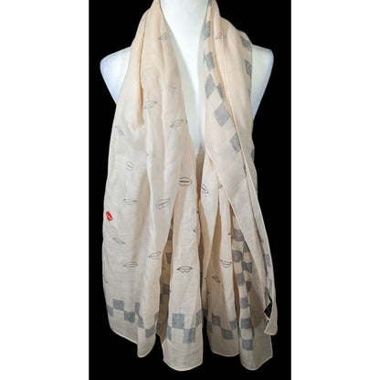 Rag & Bone Checkerboard Lip Print Shawl/Scarf
