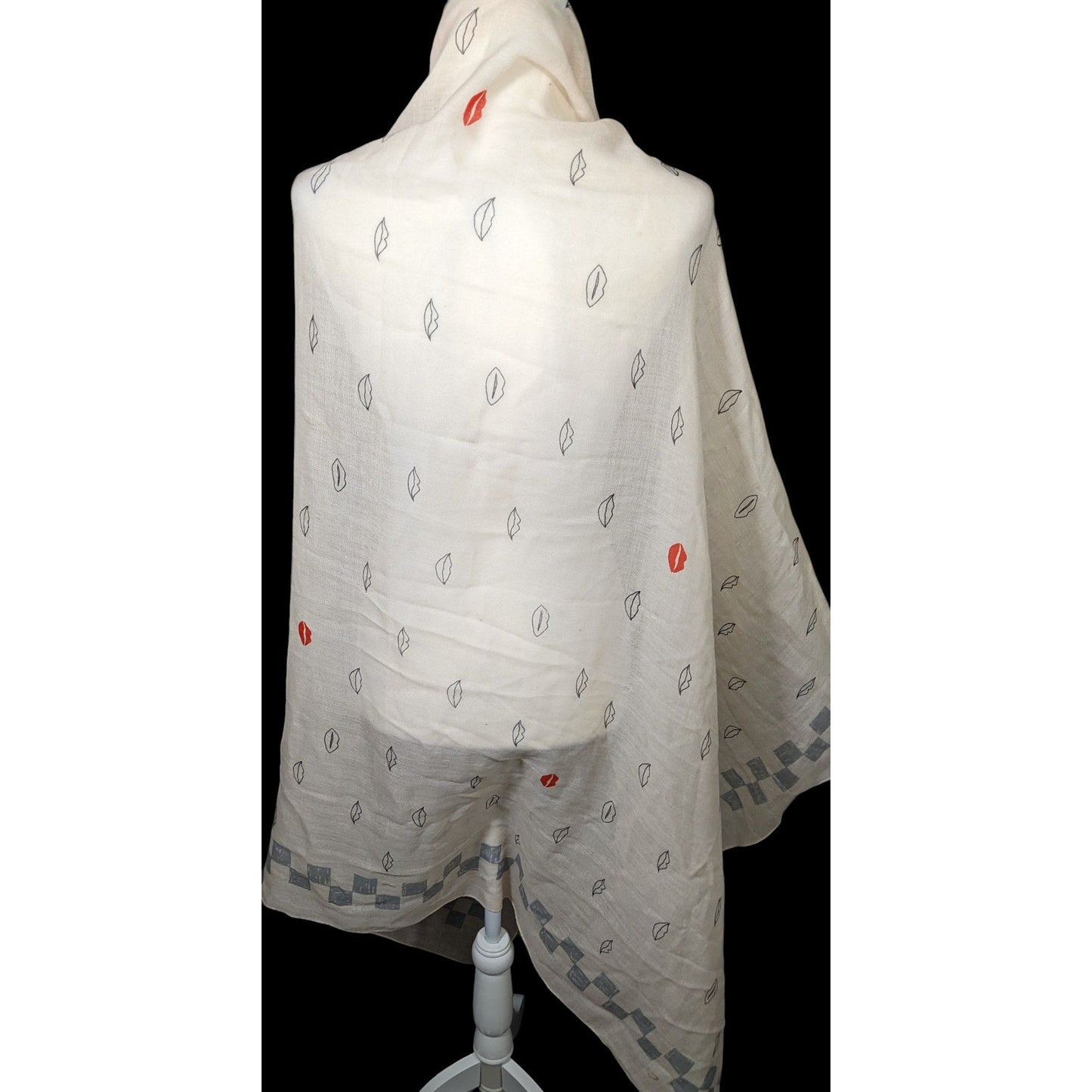 Rag & Bone Checkerboard Lip Print Shawl/Scarf